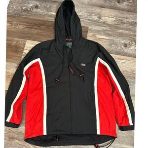 Lauren by Ralph Lauren Vintage track jacket in black & red size Petite/P
